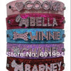 PU Leather Bling Personalized Dog Collar